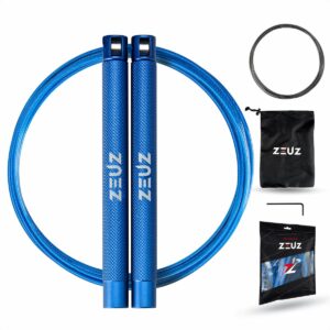 ZEUZ® Professioneel Crossfit & Fitness Springtouw - Verstelbaar - Speed Rope - Volwassenen - Marine Blauw