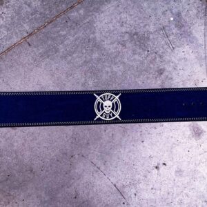 Blue Suede Lifting Belt, Gewichthefriem met enkele gesp sluiting maat Medium, met 12mm dikte