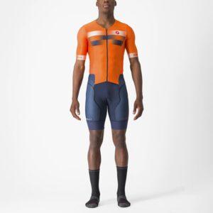 Castelli Free Sanremo 2 trisuit korte mouw oranje/blauw heren S