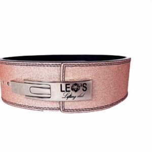 Leo's Lifting Club - Champagne Sparkle Leverbelt - Glitter Champagne belt met hendel - Tijdelijk met gratis verrassingscadeau! - Lifting Belt Woman - Buckle Belt - Gym - Sportschool gear - Powerlift Belt - Bodybuilding - Halterriem - Gewichthefriem