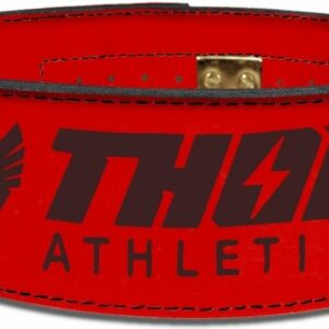 Thor Athletics - Halterriem Rood - Powerlift Riem - Lifting Belt - Clip Sluiting - Gewichthefriem - Krachttraining Accesscoires - Powerlifting - Bodybuilding - Deadlift - Squat - Maat (XS)