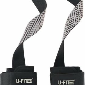 U Fit One Zilver Lifting Straps - Deadlift straps - Powerlifting - Fitness Straps - Wrist support - Bodybuilding - Padded straps - Crossfit