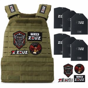 ZEUZ CrossFit & Fitness Gewichtsvest 16,5 KG - Tactical Vest & Trainingsvest - Verstelbaar in Gewichten - 19 Standen - Groen