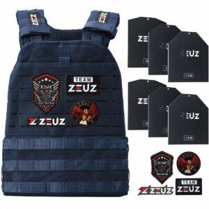 ZEUZ CrossFit & Fitness Gewichtsvest 16,5 KG - Tactical Vest & Trainingsvest - Verstelbaar in Gewichten - 19 Standen - Marineblauw