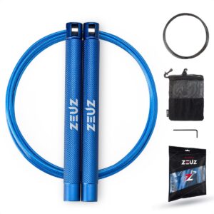 ZEUZ Professioneel Springtouw voor CrossFit & Fitness - Verstelbaar - Speed Rope - Volwassenen - Marine Blauw